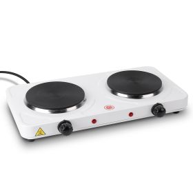 2000W Double Electric Burner Portable Dual Counter Stove Countertop Hot Plate Kitchen Cooker Stove with 5 Gear Temperature Control (Option: CookHotPlateUK)
