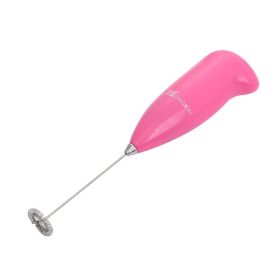 Electric Milk Frother Drink Foamer Whisk Mixer Stirrer Coffee Eggbeater (Color: pink)