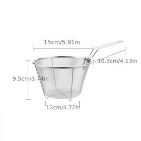 1pc Frying Strainer Basket Frying Net Hedge Noodle Spoon Frying Net Frying Basket Frying Leak Net French Fries Kitchen Foldable (Items: 1pc Frying Strainer Basket)